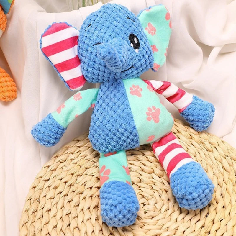 Cute Plush Dog Toy – Squeaky & Bite-Resistant Elephant for Play and Dental Care
