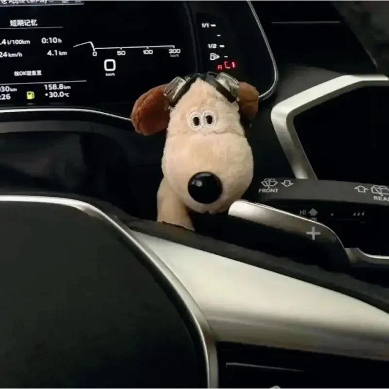 Plush Dog Car Wiper Buddy – Cute Puppy Decoration for Car Interior & Turn Signal Stick