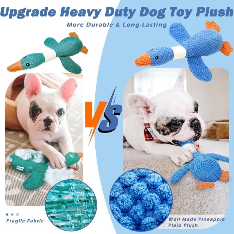 Durable Plush Duck Chew Toy – Indestructible Squeaky Toy for Dogs & Puppies | Soft & Tough Interactive Play Toy