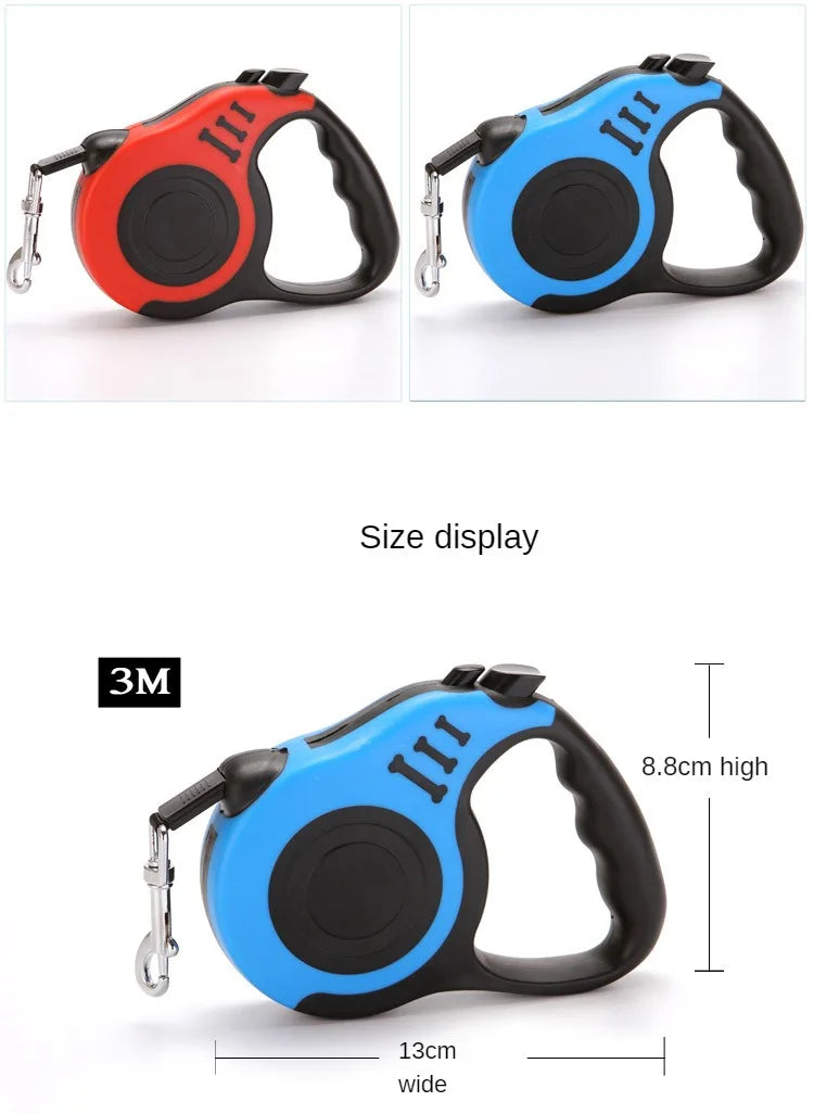 3M Retractable Dog Leash – Automatic, Tangle-Free & Comfortable Grip for Small & Medium Dogs