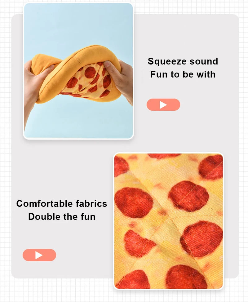 Plush Donut & Pizza Dog Toys – Squeaky Chew Set for All Breeds