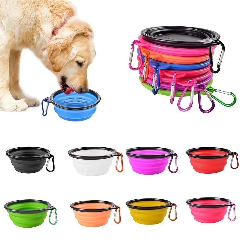 Portable Collapsible Pet Bowl – Foldable Travel Food & Water Bowl for Dogs and Cats