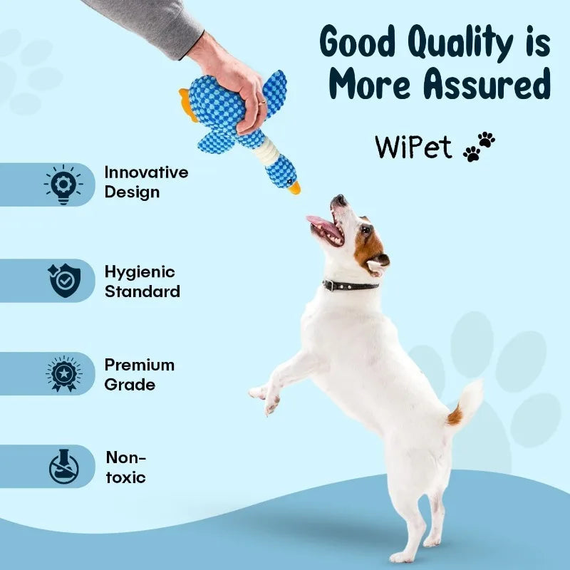 Durable Plush Duck Chew Toy – Indestructible Squeaky Toy for Dogs & Puppies | Soft & Tough Interactive Play Toy