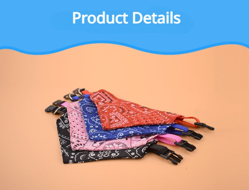 Adjustable Pet Bandana Collar – Stylish Triangle Scarf for Dogs & Cats