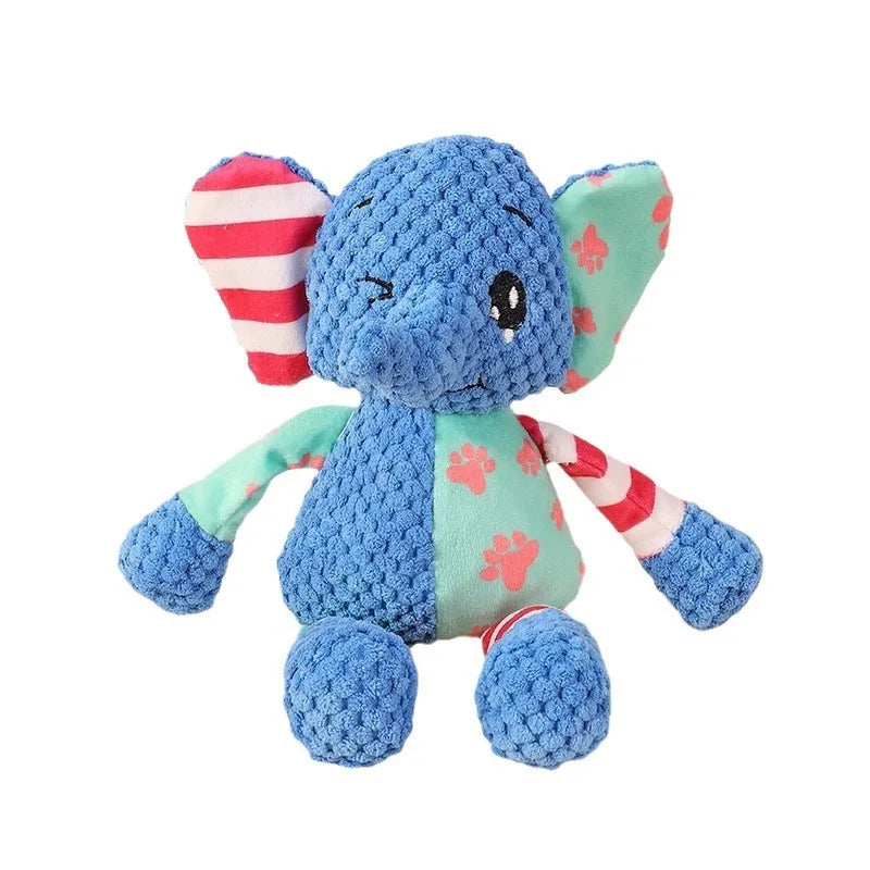 Cute Plush Dog Toy – Squeaky & Bite-Resistant Elephant for Play and Dental Care