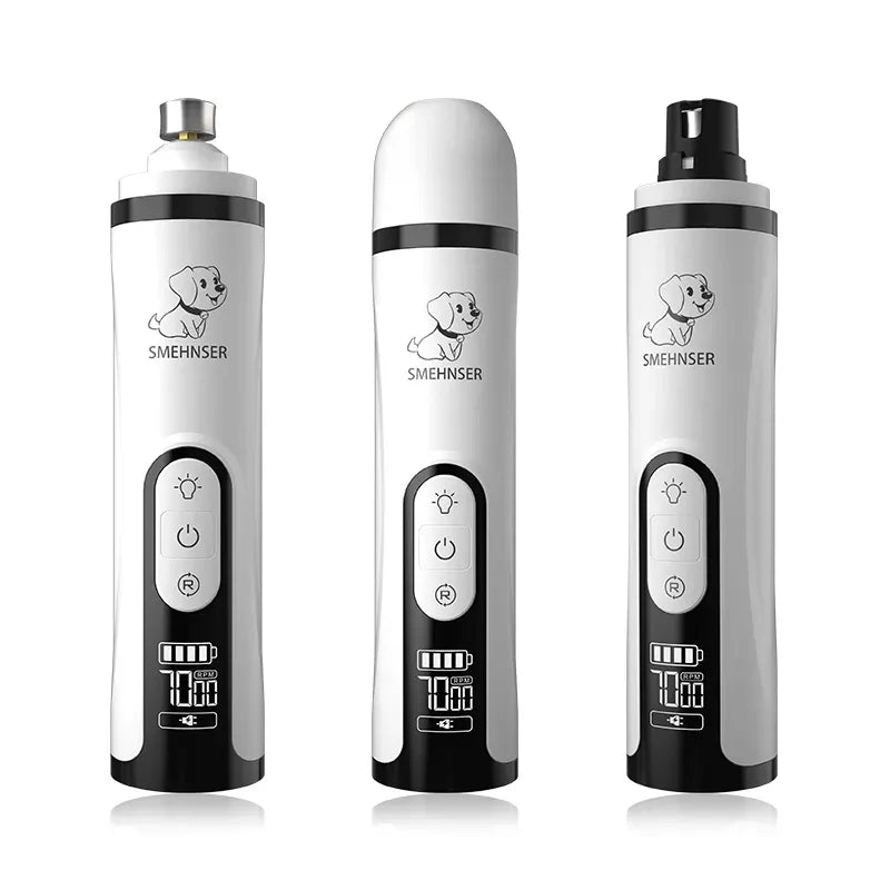 Electric Pet Nail Grinder With LED Light Cat Dogs Nail Clippers USB Rechargeable Paws Nail Cutter Pet Grooming Trimmer Supplies