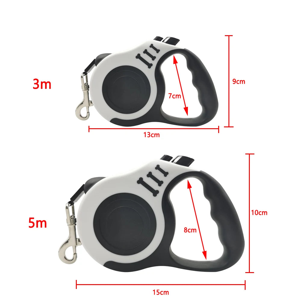 Durable Retractable Dog Leash – 3m/5m Strong Nylon Lead for Small, Medium & Large Dogs