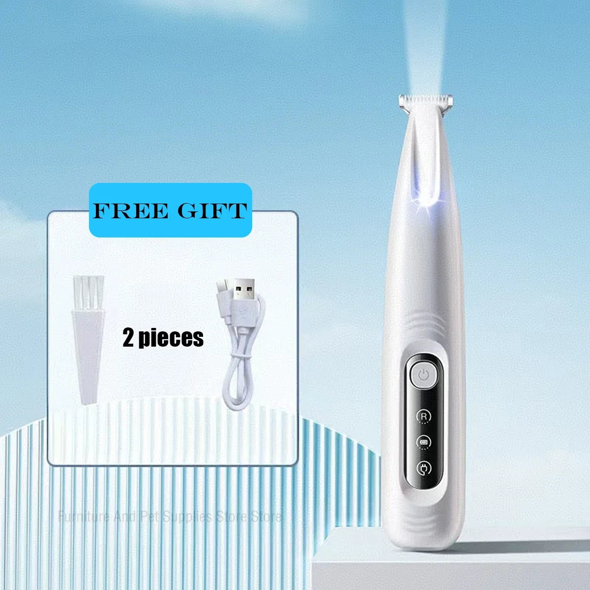 Smart Pet Paw Trimmer with LED Light – Waterproof Dog & Cat Grooming Clippers | Quiet, Rechargeable & Precise 18mm Blade