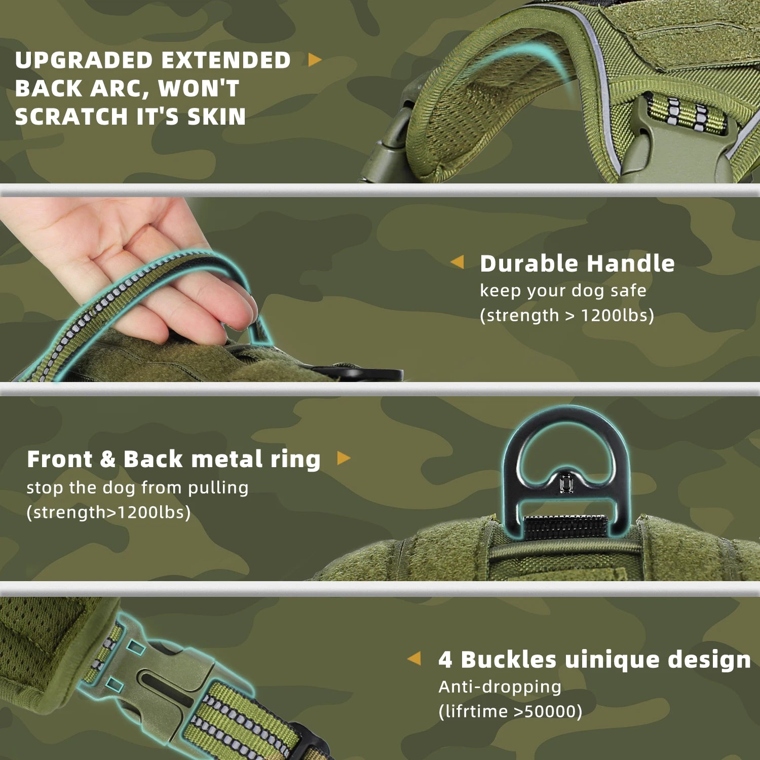Elite Tactical Dog Harness – No-Pull Adjustable Military-Grade Vest for Medium & Large Dogs | Durable, Reflective & Comfortable