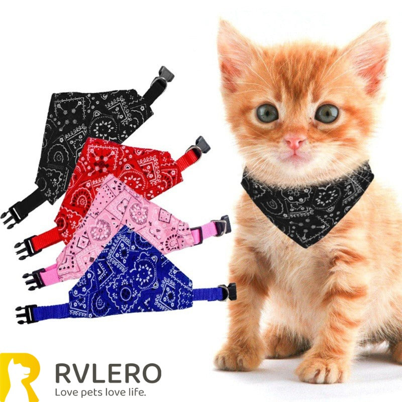 Adjustable Pet Bandana Collar – Stylish Triangle Scarf for Dogs & Cats