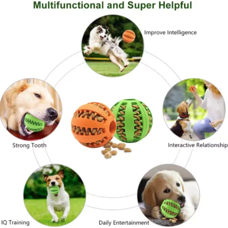 Interactive Rubber Ball for Dogs – Chew Toy & Treat Feeder for Healthy Teeth