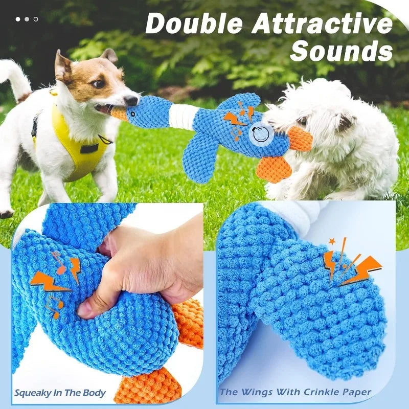 Durable Plush Duck Chew Toy – Indestructible Squeaky Toy for Dogs & Puppies | Soft & Tough Interactive Play Toy