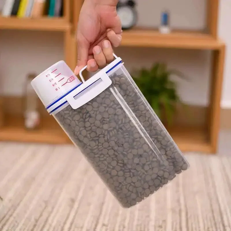 Airtight Pet Food Storage Container with Measuring Cup (1.5kg / 2kg)